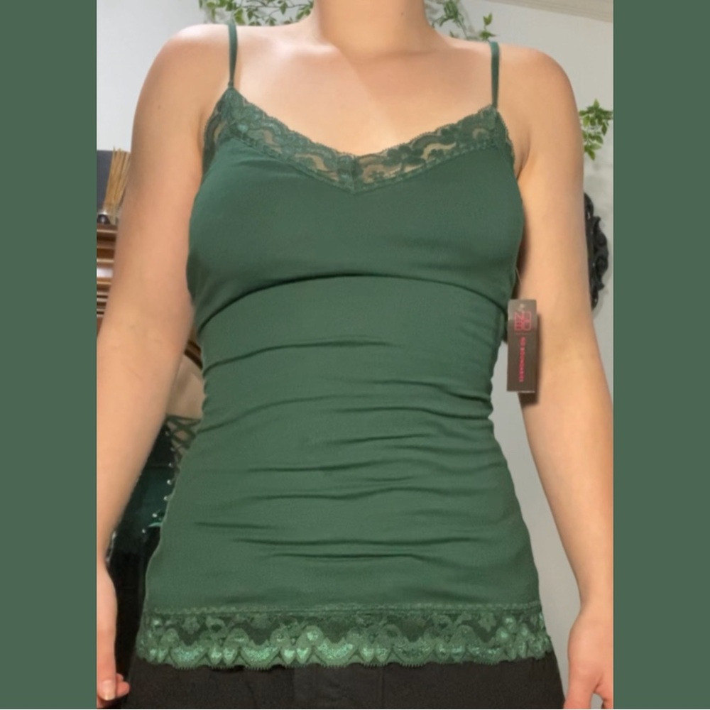 DONATED - NWT D.I.Y Lace Up Forest Green Cami Tank Top - Picture 3 of 6